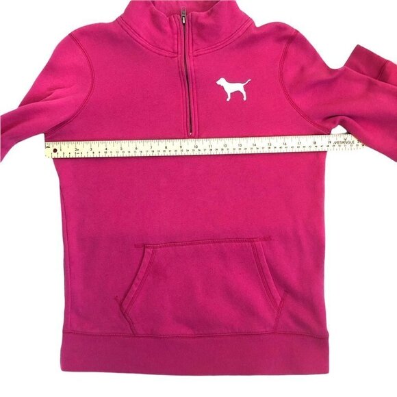 Pink  Victoria Secret 1/4 Zip Sweatshirt in Fushia Ladies XSm - Picture 4 of 7